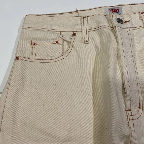 Vintage 90's Vintage Levi 501 Natural Beige Oatmeal Mens Size 36x30 *NOS* - Picture 3 of 6